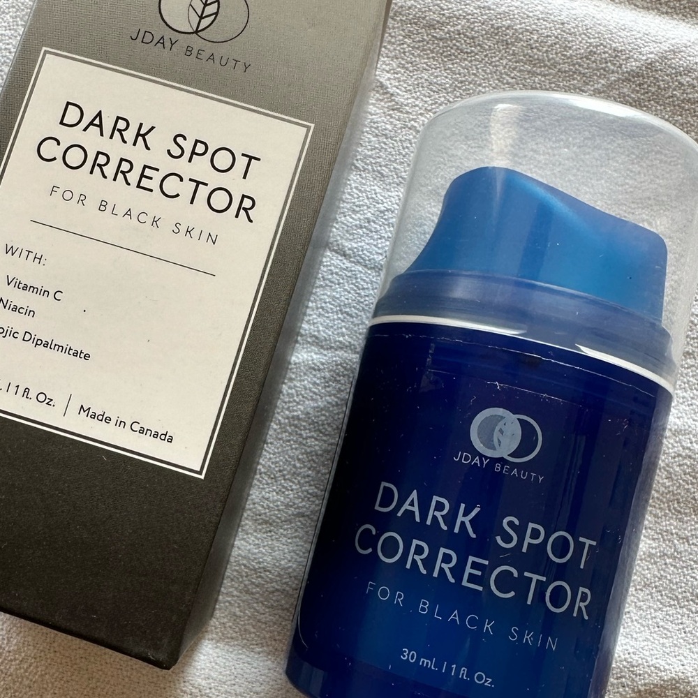 JDay Beauty. Dark Spot Corrector for BLACK SKIN. 30ml/1fl.oz. Made in Canada